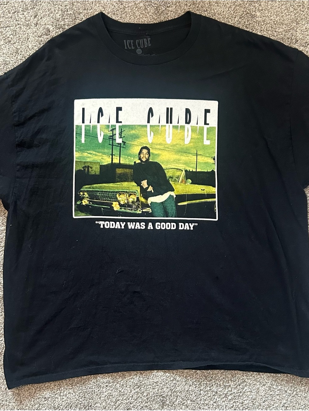 Ice Cube Today Was A Good Day Mens T Shirt 3XL Black Rap Graphic Streetwear
